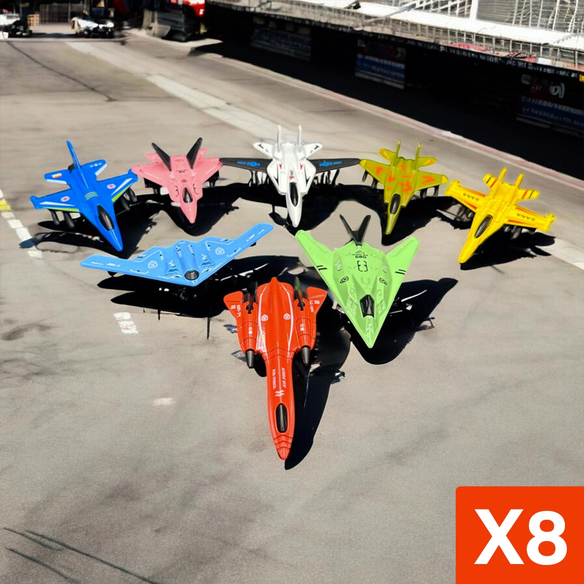 Set de 8 Aviones de Juguete